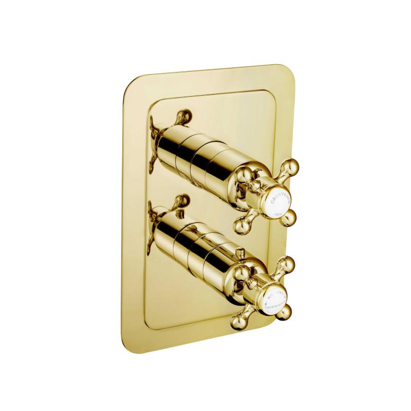 JTP Grosvenor Cross Antique Brass Showers
