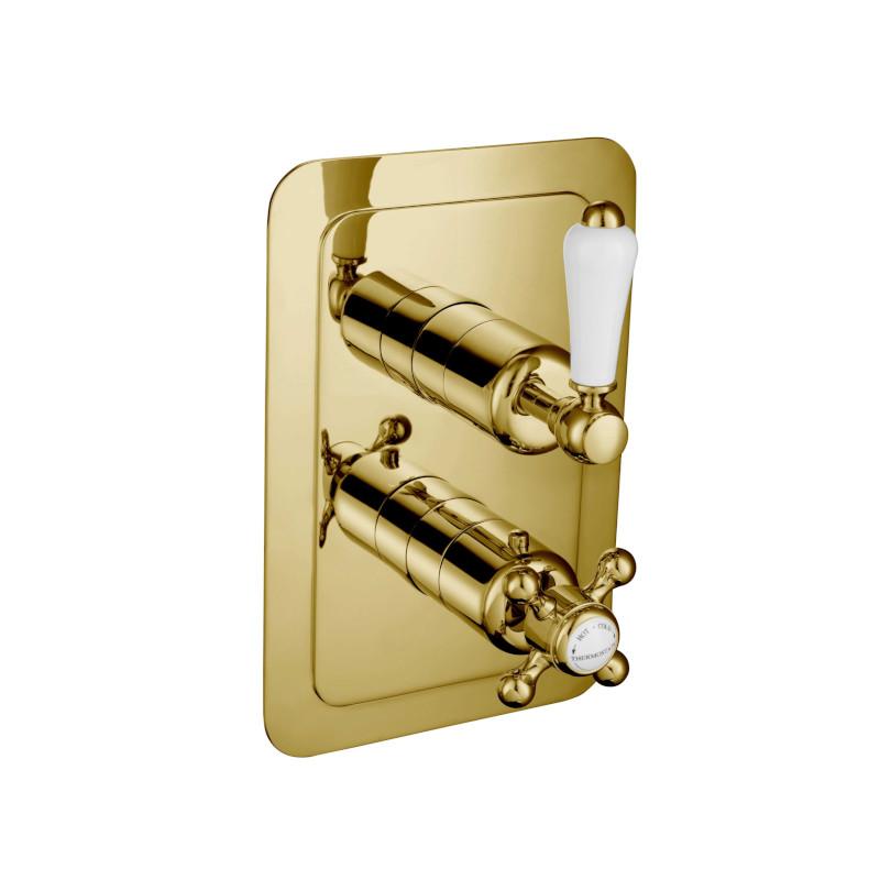 JTP Grosvenor Lever Antique Brass Showers