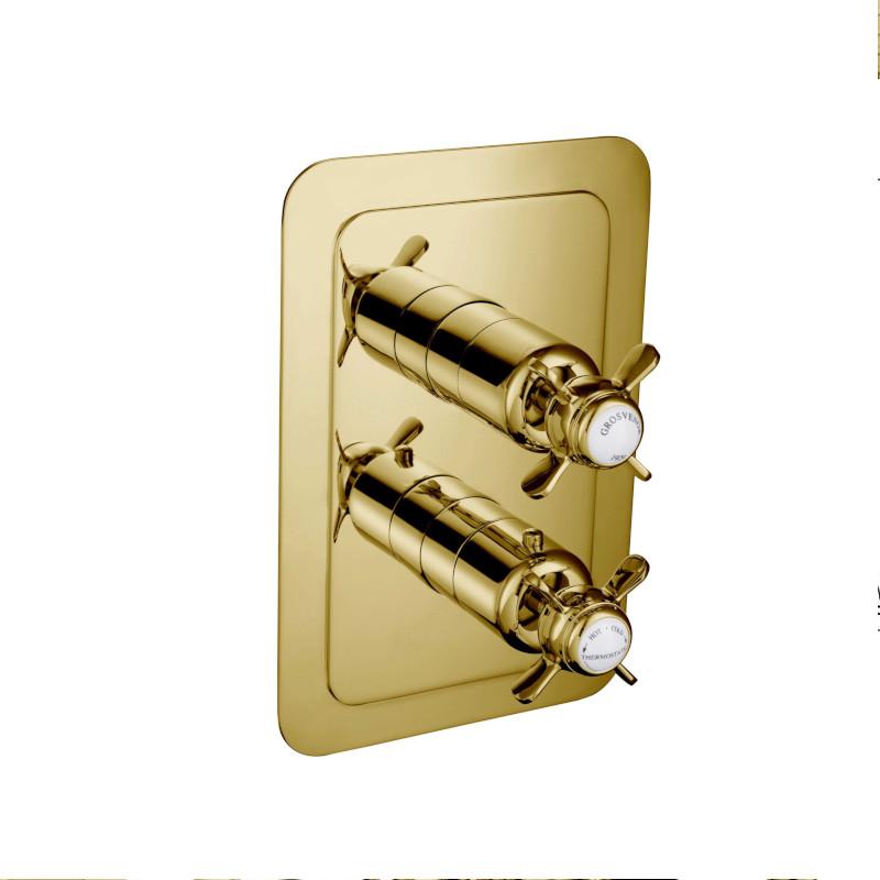 JTP Grosvenor Pinch Antique Brass Showers