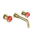 Henry Holt Industrial Wall Mounted Sink Mixer Brushed Brass