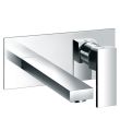 Bloque 2 Hole Wall Mounted Basin Mixer with Clicker Waste