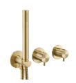 VOS Modular 2 Way Shower with Handset Brushed Brass