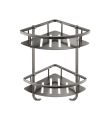 VOS Shower Corner Twin Basket Brushed Black