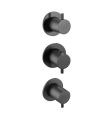 VOS Modular 3 Lever 2 Way Shower Valve Matt Black