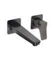 Hix Wall Mounted Basin Mixer Brushed Black