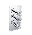 Grosvenor Cross 3 Handle 2 Way Shower Valve Chrome