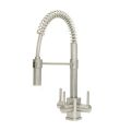 Milano SQ 3 Lever Mixer Cold Filter Tap Brushed Steel