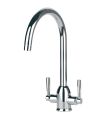 Alzira Monobloc Twin Lever Sink Mixer Chrome