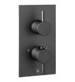 VOS 2 Way Thermostatic Shower Valve Matt Black