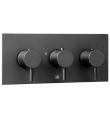 VOS 3 Lever 2 Way Horizontal Shower Valve Matt Black