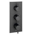 VOS 3 Lever 2 Way Vertical Shower Valve Matt Black