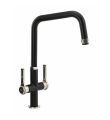 Hex Mono Sink Mixer Black/Brushed Nickel