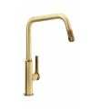 Hex Single Lever Pull Out Sink Mixer Antique Brass