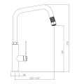 Hex Single Lever Pull Out Sink Mixer Black/Brushed Nickel Tech