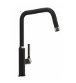 Hex Single Lever Sink Mixer Black/Brushed Nickel