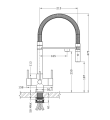Aquila 3 Lever Mixer And Cold Filter Tap Tech