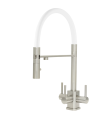 Aquila SQ 3 Lever Mixer Cold Filter Tap Brushed Steel/White