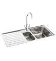 Carron Phoenix Atoll 150 1.5 Bowl LHD Inset Sink Stainless Steel