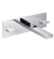 Bloque 3 Hole Wall Basin Mixer with Clicker Waste