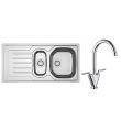 Bolero 1.5 Bowl Inset Kitchen Sink & Chrome Vitro Tap