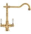 Franke Cotswold Twin Lever Sink Mixer Brushed Brass