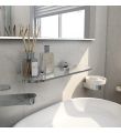 Round 395mm Glass Shelf Chrome