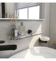 Round 395mm Glass Shelf Matt Black