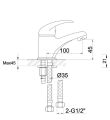 DV8 Eco Small Basin Mixer Inc Clicker Waste Tech