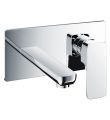 Flute 2 Hole Wall Mounted Basin Mixer