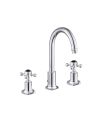 Grosvenor Black Cross 3 Hole Basin Mixer Chrome
