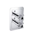 Grosvenor Black Cross Thermostatic Shower Valve Chrome