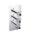 Grosvenor Black Cross 3 Handle 2 Way Shower Valve Chrome