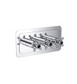 Grosvenor Black Cross 3 Handle 2 Way Shower Valve Chrome