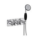 Grosvenor Black Cross 2 Way Shower Valve with Handset Chrome