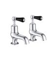 Grosvenor Black Lever Bath Taps Chrome