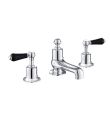 Grosvenor Black Lever 3 Hole Bath Filler Chrome