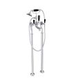 Grosvenor Black Lever Freestanding Bath Shower Mixer Chrome