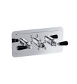 Grosvenor Black Lever 3 Handle 2 Way Shower Valve Chrome