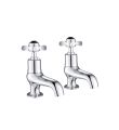 Grosvenor Black Pinch Bath Taps Chrome
