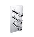 Grosvenor Black Pinch 3 Handle 3 Way Shower Valve Chrome