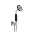 Grosvenor Black Wall Outlet Handset Shower Kit Chrome