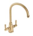 Franke Gloriana Twin Lever Sink Mixer Brushed Brass