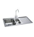 Carron Phoenix Ibis 150 1.5 Bowl RHD Inset Sink Stainless Steel