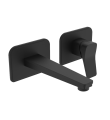 Hix Wall Mounted Basin Mixer Black