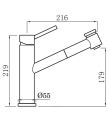 Larissa Top Lever Monobloc Kitchen Tap with Pull Out Spray Chrome Tech