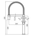 Meridian Single Flow Monobloc Brushed Nickel & Black Spout Tech