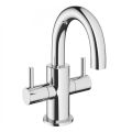 Crosswater Mike Pro Two Handled Mini Basin Mixer Chrome