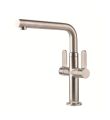 Pulsar Twin Lever Monobloc Mixer With Swivel Spout Brushed Nickel