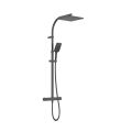Qubo Thermostatic Bar Shower with Rigid Riser Kit Matt Black