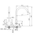 Twin Lever Handle Monobloc Kitchen Sink Mixer Black Tech